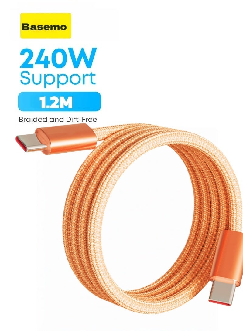 BASEMO 240W iPhone Charging Cable, 1.2m [MFi Certified] USB-C to USB-C data cable, supports PD 3.0 fast charging, suitable for iPhone 17/17 Pro/17 Pro Max, iPad Pro, Macbook Air/Macbook Pro/iPhone 14-17 series. - Image 1